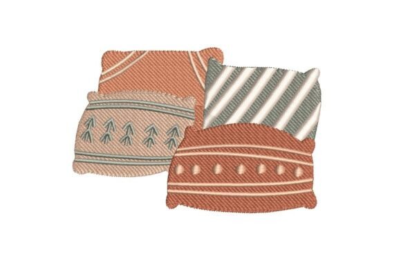 Assorted Boho Christmas Pillows Embroidery Design