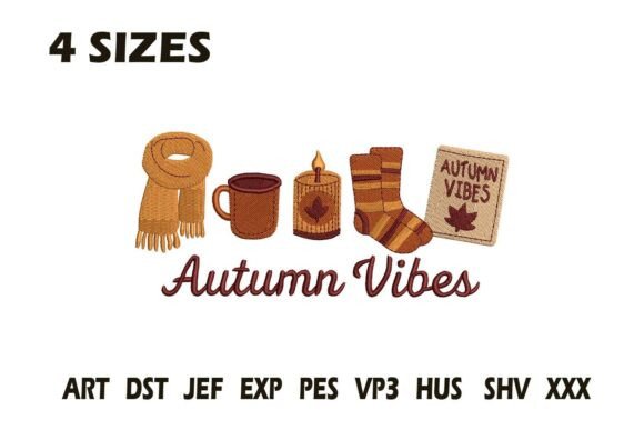 Autumn Vibes Cozy Embroidery Design