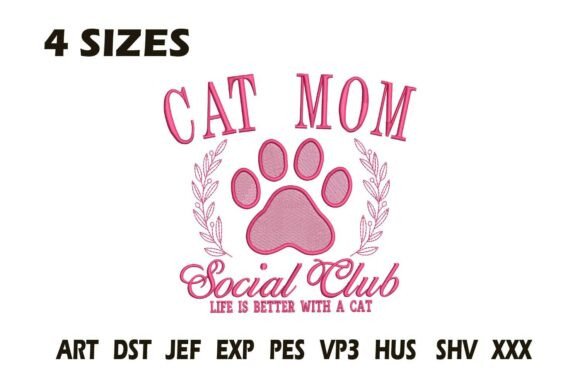 Cat Mom Social Club Embroidery