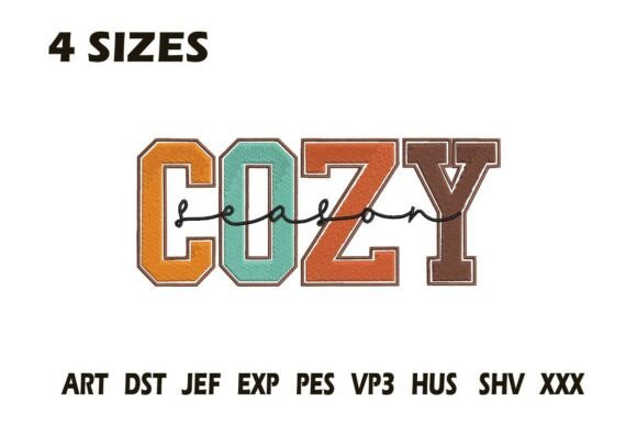 Cozy Season Varsity Fall Embroidery Desi