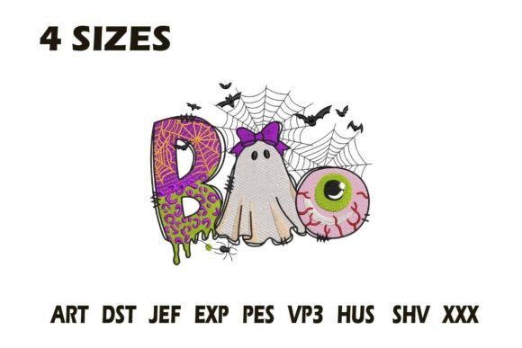 Cute Boo Halloween Embroidery