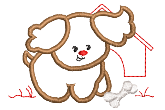 Cute Cartoon Dog Embroidery Design