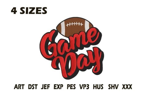 Game Day Football Embroidery Design