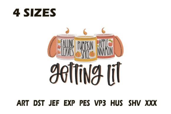 Getting Lit Fall Embroidery