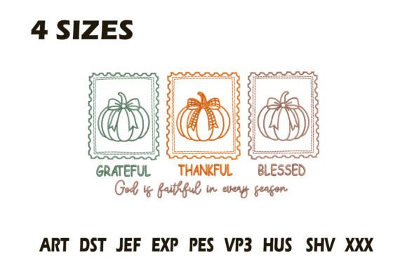 Grateful Thankful Blessed Embroidery