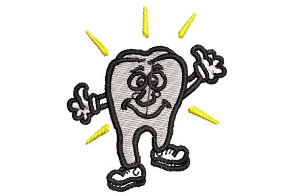 Happy Tooth Embroidery Design