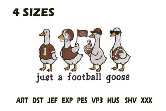 Just a Football Goose Embroidery Design