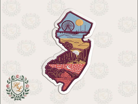 Layers of New Jersey Embroidery Files