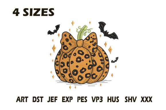 Leopard Pumpkin Embroidery Design
