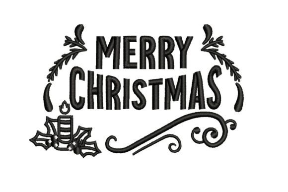 Merry Christmas Festive Decoration Embroidery Design
