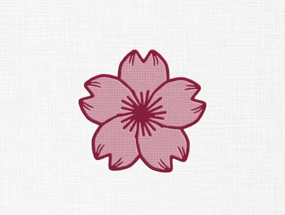 Minimal Flower Embroidery Design