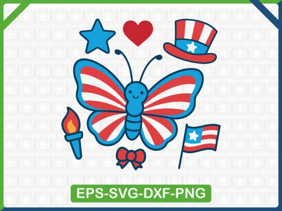 Patriotic Butterfly Embroidery File