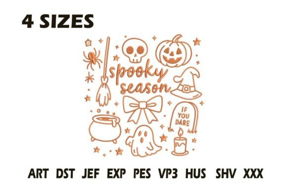 Spooky Season Line Art Embroidery