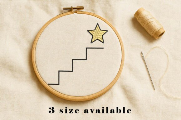 Stairway to Star Embroidery Design