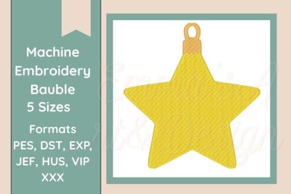 Star Bauble Machine Embroidery
