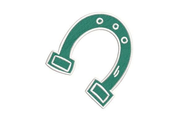 Teal Green Horseshoe Embroidery Design