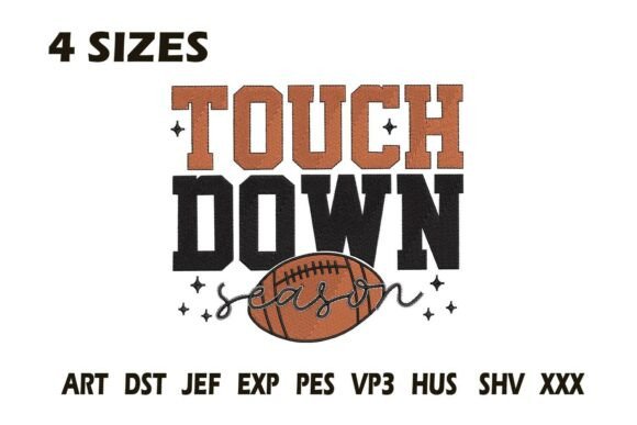 Touchdown Season Football Embroidery