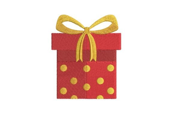 Wrapped Christmas Gift Embroidery Design